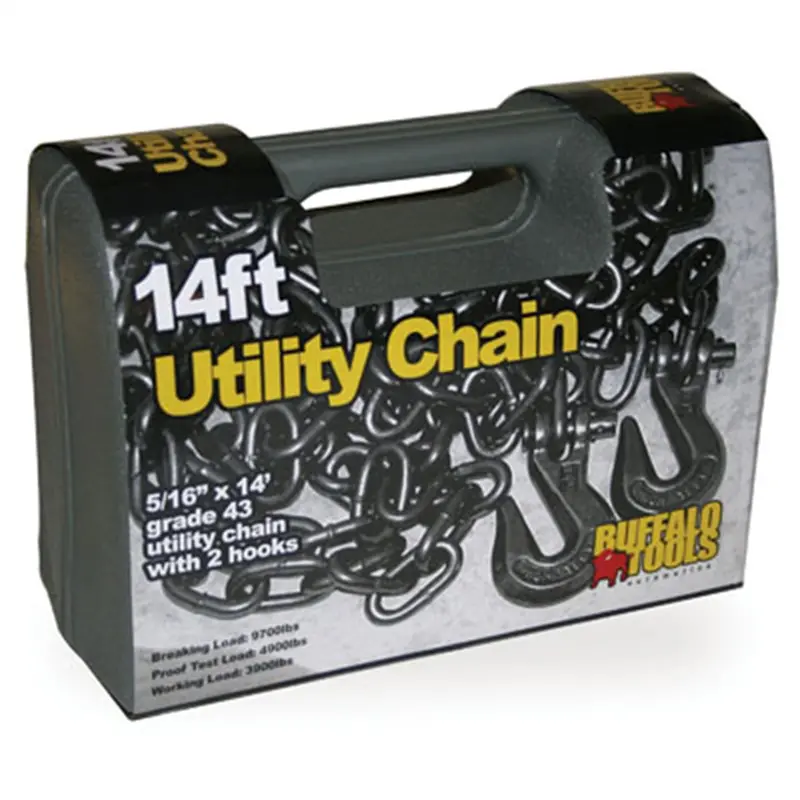 New Buffalo 14 Ft. Grade 43 Utility Chain With 2 Hooks Bfotow14 New Buffalo Corporation 1