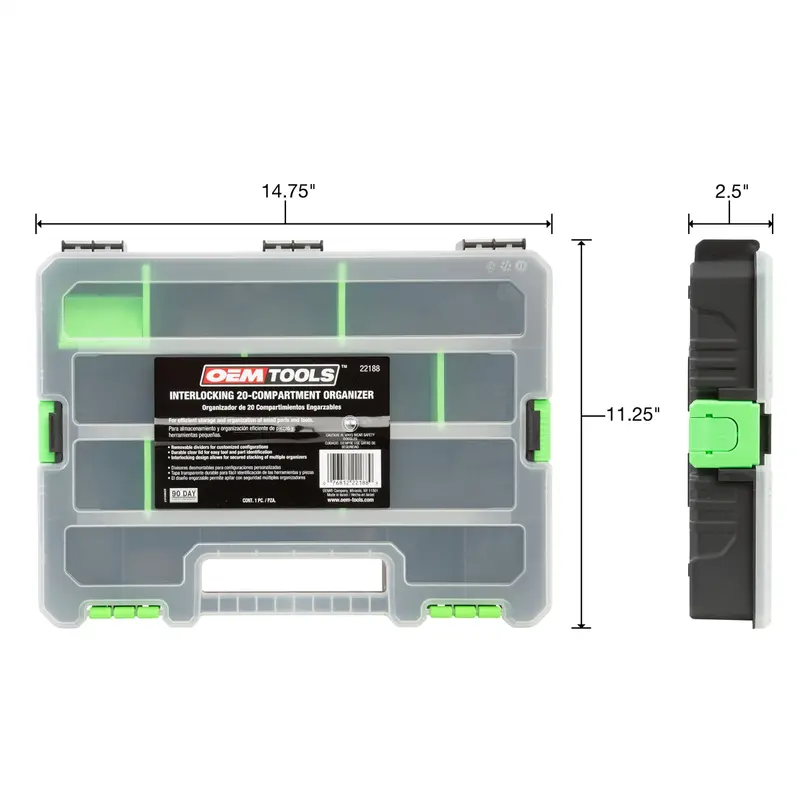 Oemtools  Interlocking 20-Compartment Organizer Oem22188 Great Neck Tools Llc 1