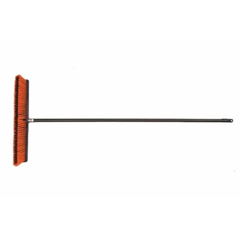 Outdoor Push Broom, 18 In. Wide Block, With 3 In. Fine Outer And 3 In. Stiff Inner Bristles, 60 In. Metal Handle Lai261 Laitner Brush 1