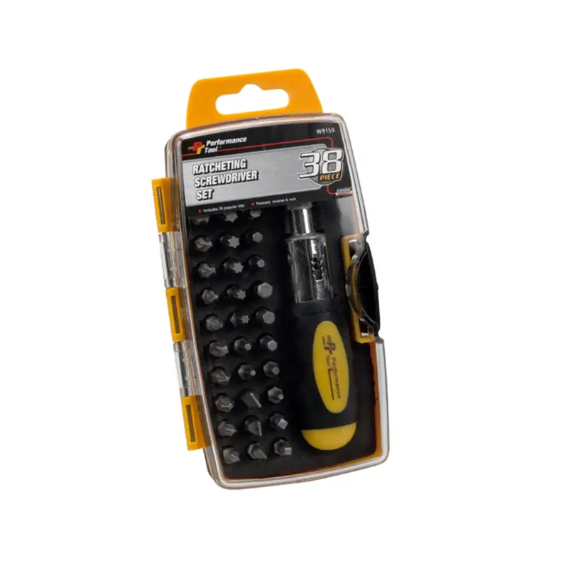 Performance Tool 38-Piece Ratcheting Screwdriver Set With Assorted Bits In Storage Case Wlmw9159 Wilmar Corp. / Performance Tool 1