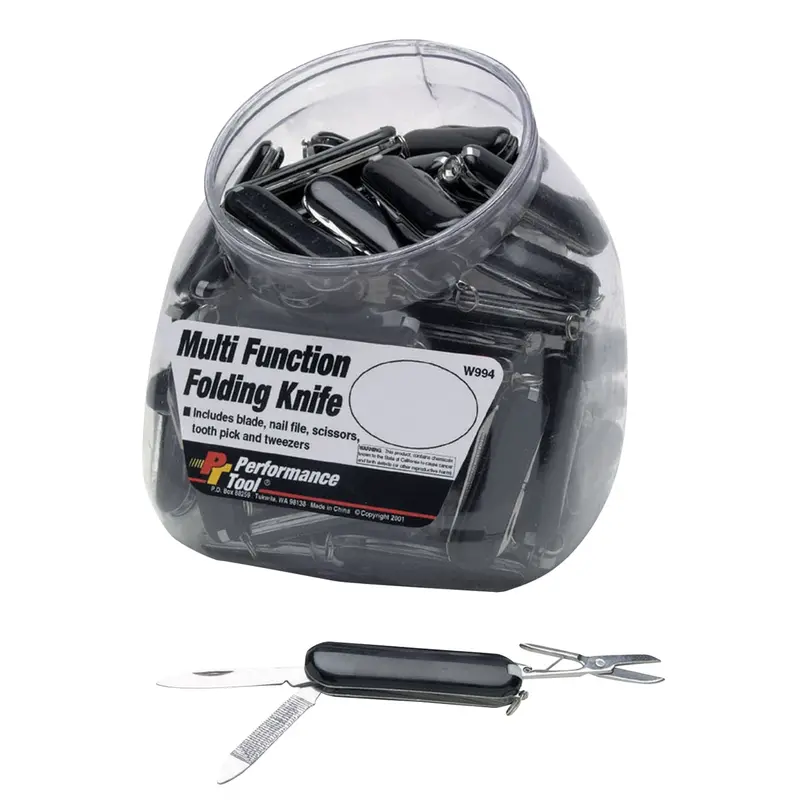 Performance Tool Multi-Use Folding Knives Fishbowl Display (Pack Of 50) Wlmw994 Wilmar Corp. / Performance Tool 1