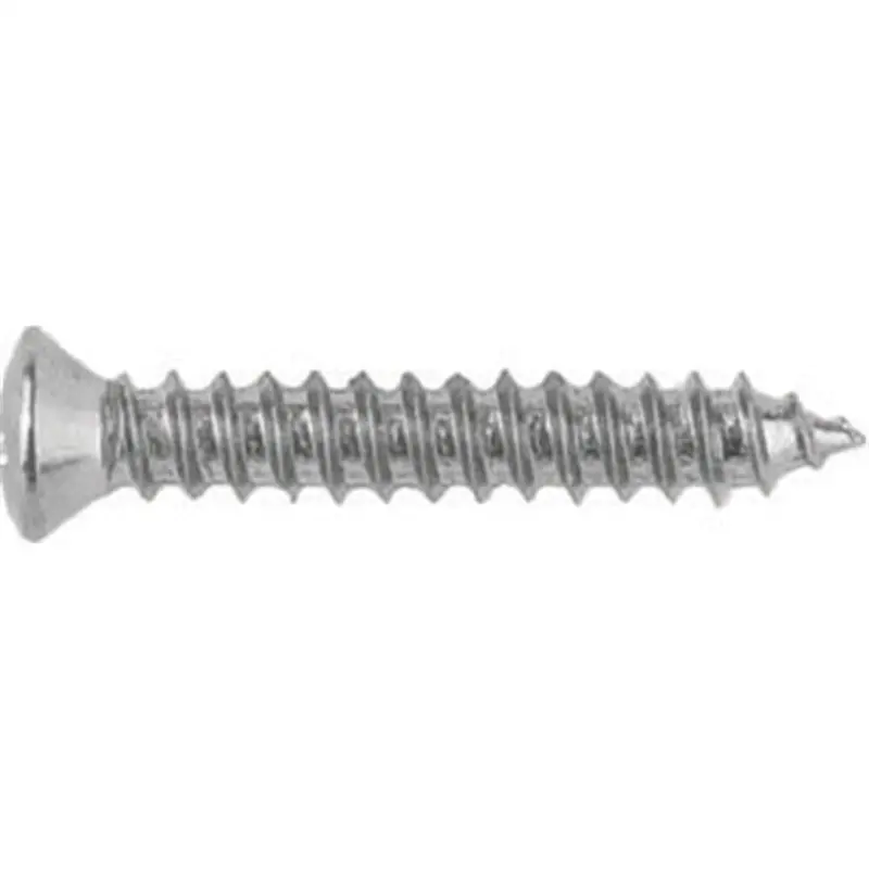 Phillips Oval Head Sheet Metal Screws Size: 8 X 1", Head Size: #6, Finish: Chrome, Qty: 100 Abd6318b Auto Body Doctor 1