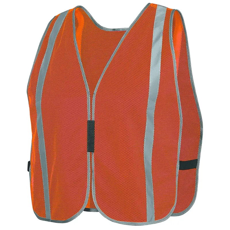Plain Mesh Safety Vest W/ Stripes - Hi-Vis Orange - One Size Fits Most Srwv1030950u-Os Surewerx Usa 1