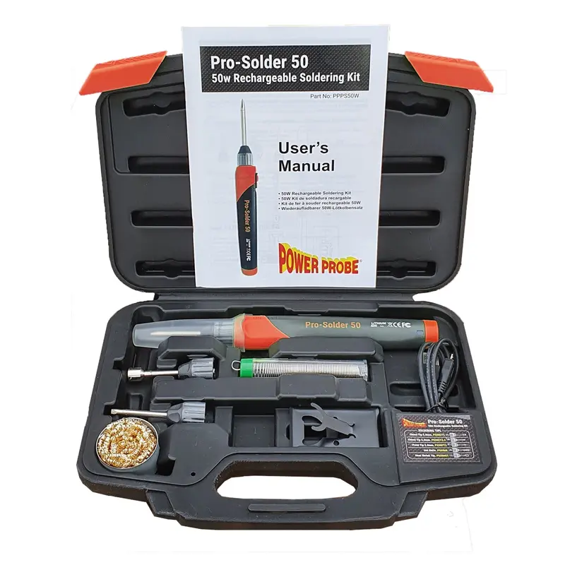 Pro-Solder 50 Electric Soldering Iron Kit, Rechargeable Pprppps50w Power Probe Tek 1