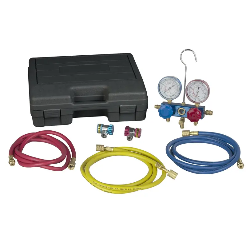 R134 Aluminum Manifold Gauge Set And Hoses Rob49134a Robinair 1