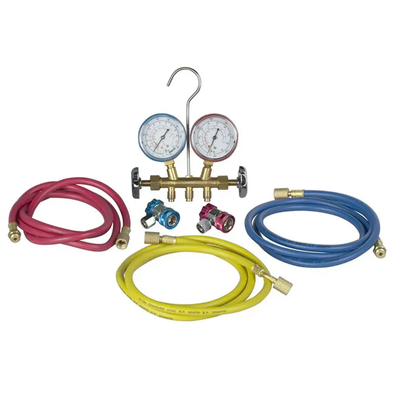 R134 Brass Manifold And Hose Set Rob48134a Robinair 1