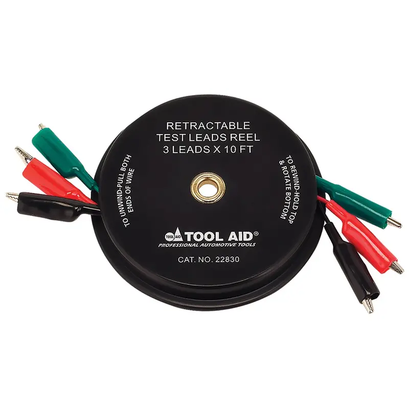 Retractable Test Leads Reel - 3 Leads X 10' Sgt22830 Sg Tool Aid 1
