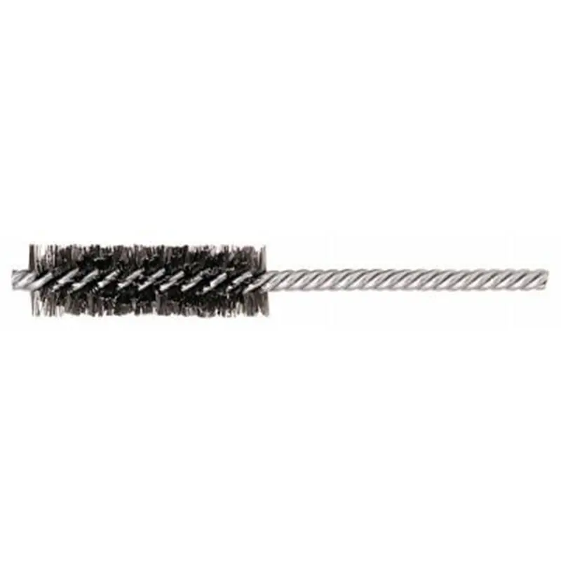 Round Power Tube Brush, 1/2" Diameter, .006 Wire Size, 5" Long, Double Stem And Double Spiral Wei21107 Weiler 1