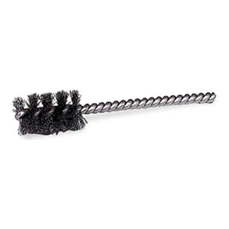 Round Power Tube Brush, 1/4" Diameter, .004 Wire Size, 3-1/2" Long, Stainless Steel Stem Wei21072 Weiler 1
