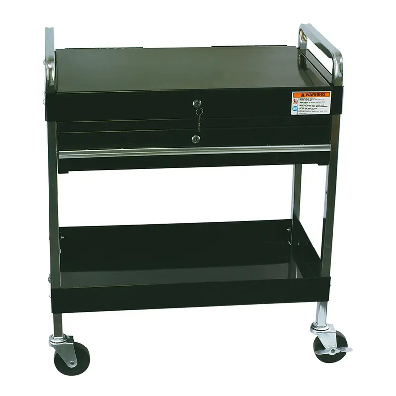 Service Cart With Locking Top And Drawer - Black Sun8013abk Sunex 1