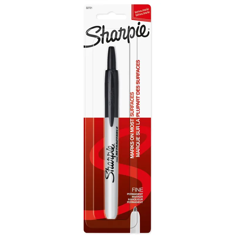 Sharpie Retractable Fine Point Permanent Marker, Black Shp32721pp Sharpie 1