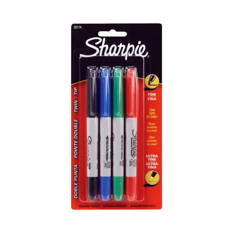 Sharpie Twin Tip 4 Ct. Permanent Markers Shp32174-Sh Sharpie 1