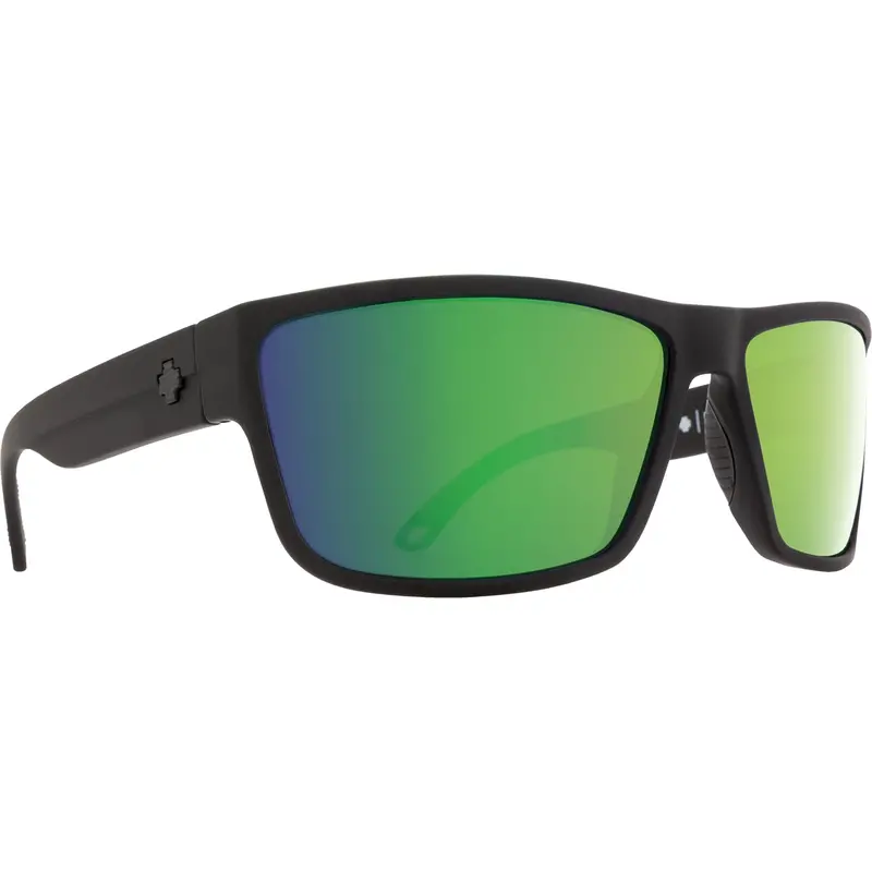 Spy Optic Rocky Glasses, Soft Matte Black Frame W/ Hd Plus Bronze Polar W/ Green Spectra Mirror Lens Spo673248973861 Spy Optic Inc 1
