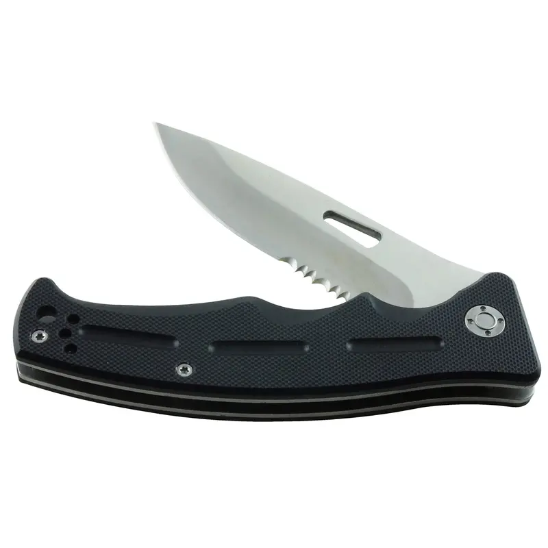 Stainless Steel Folding Knife, Partially Serrated With Assist Opening (Ea) Kti73155 K Tool International 1