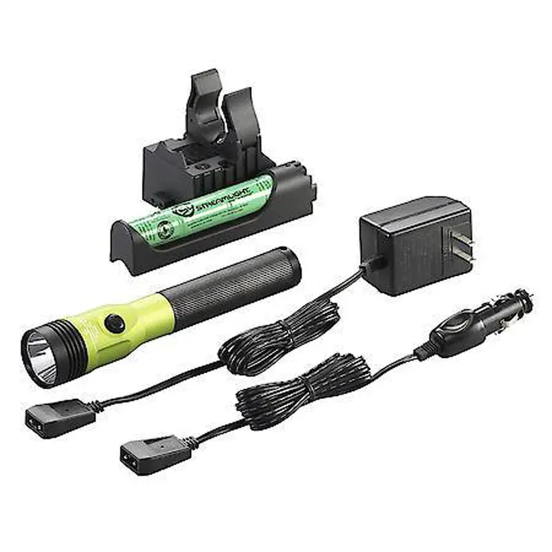 Stinger Led Hl Rechargeable Flashlight, 120/Dc, Piggyback Holder, Lime, 800 Lumens Stl75478 Streamlight 1