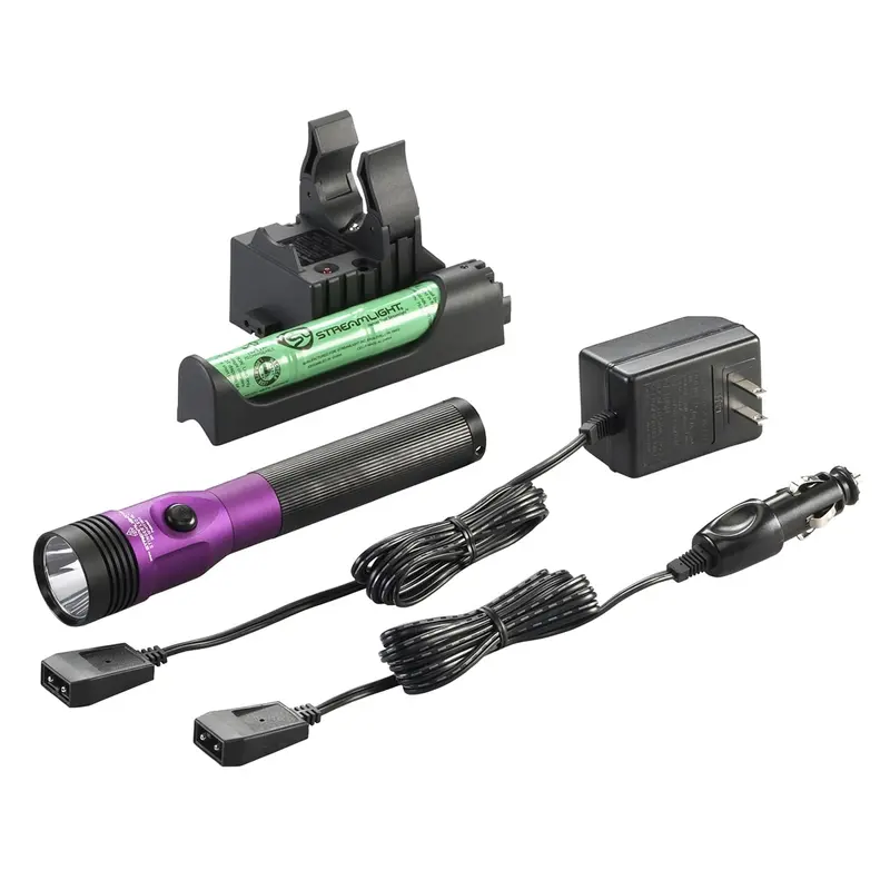 Stinger Led Hl Rechargeable Flashlight, 120/Dc, Piggyback Holder, Purple, 800 Lumens Stl75482 Streamlight 1