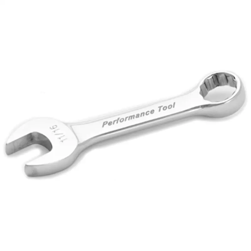 Stubby Chrome Combination Wrench, 11/16", With 12 Point Box End, Fully Polished, 5-1/4" Long Wlmw30522 Wilmar Corp. / Performance Tool 1