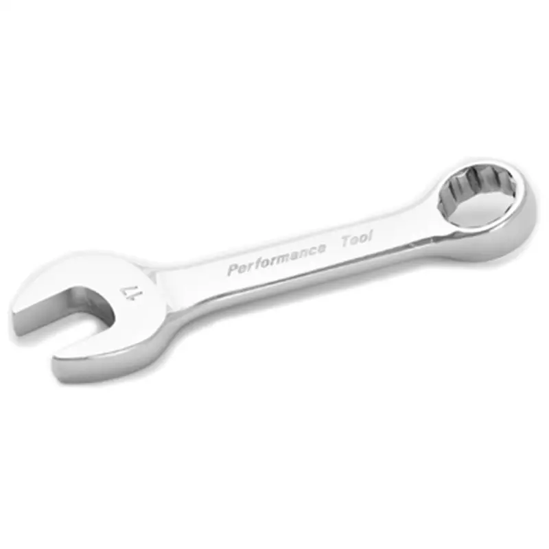 Stubby Chrome Combination Wrench, 17Mm, With 12 Point Box End, Fully Polished, 5-1/8" Long Wlmw30617 Wilmar Corp. / Performance Tool 1