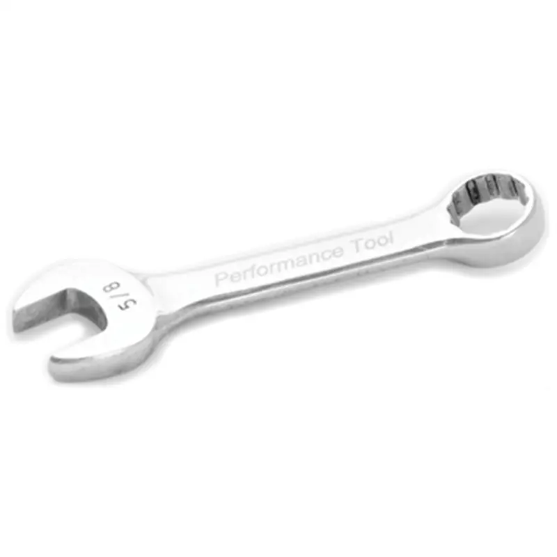 Stubby Chrome Combination Wrench, 5/8", With 12 Point Box End, Fully Polished, 4-13/16" Long Wlmw30520 Wilmar Corp. / Performance Tool 1