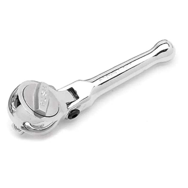 Stubby Chrome Ratchet, 3/8" Drive, Flexible Round Head, Quick Release, 5-1/4" Long Wlmw38115 Wilmar Corp. / Performance Tool 1