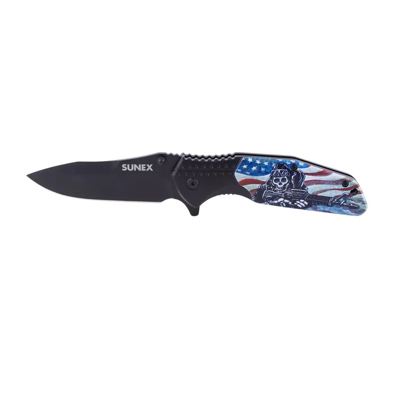 Sunex Knife Llsa 8Cr 56Hrc - Usa Skull, David Lozeau Sunknusa Sunex 1