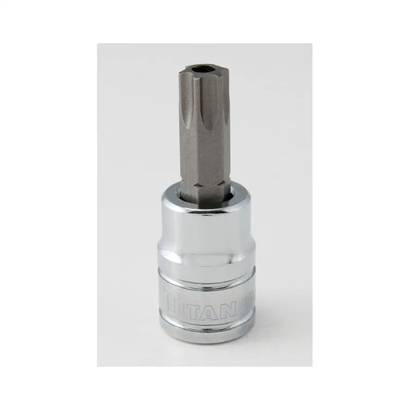 Tamper Proof Torx Bit Socket, 3/8" Drive, T50, Chrome Tit68850 Titan 1