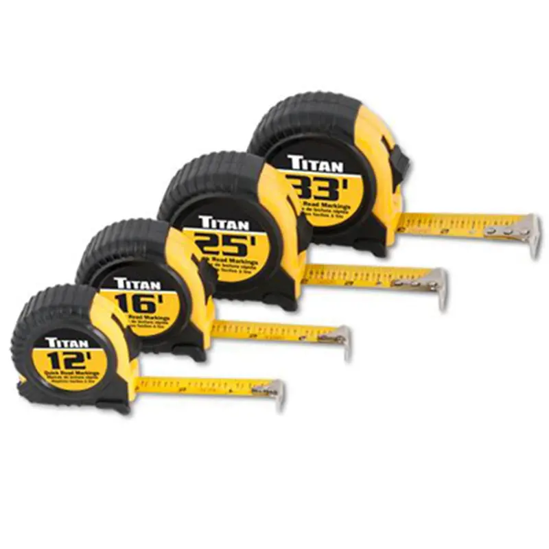Tape Measure Set, Quick Read, Cushioned, 4 Piece, Contains 12', 16', 25' And 33' Tapes Tit10902 Titan 1