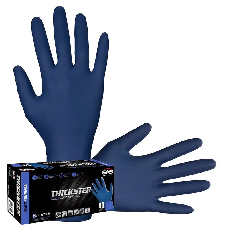 Thickster Powdered Latex Exam Grade Glove, M Sas6602 Sas Safety 1