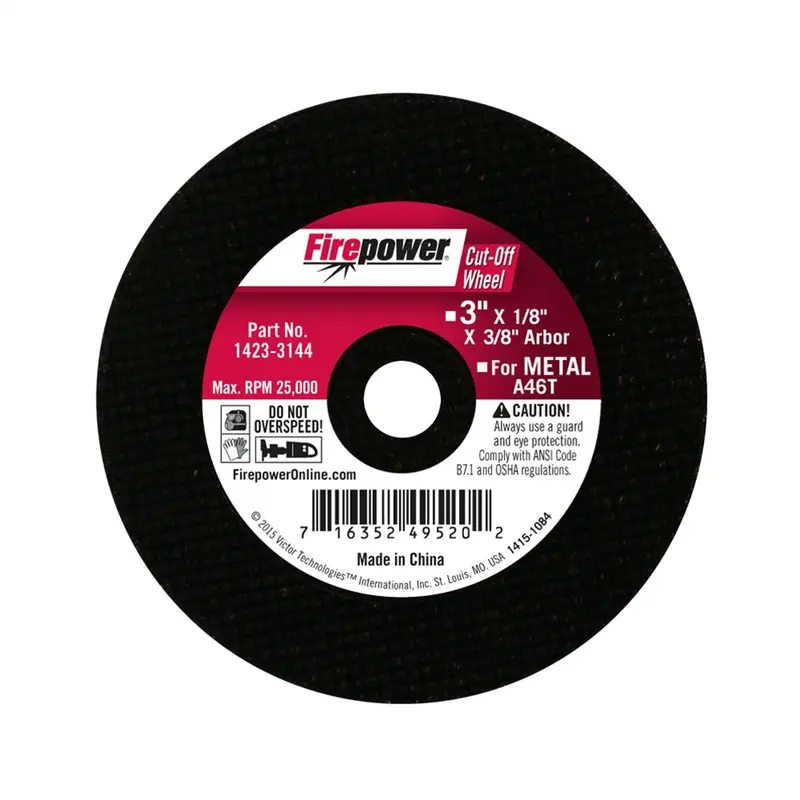 Type 1 Cut-Off Abrasive Wheel, 3 Fpw1423-3144 Firepower 1