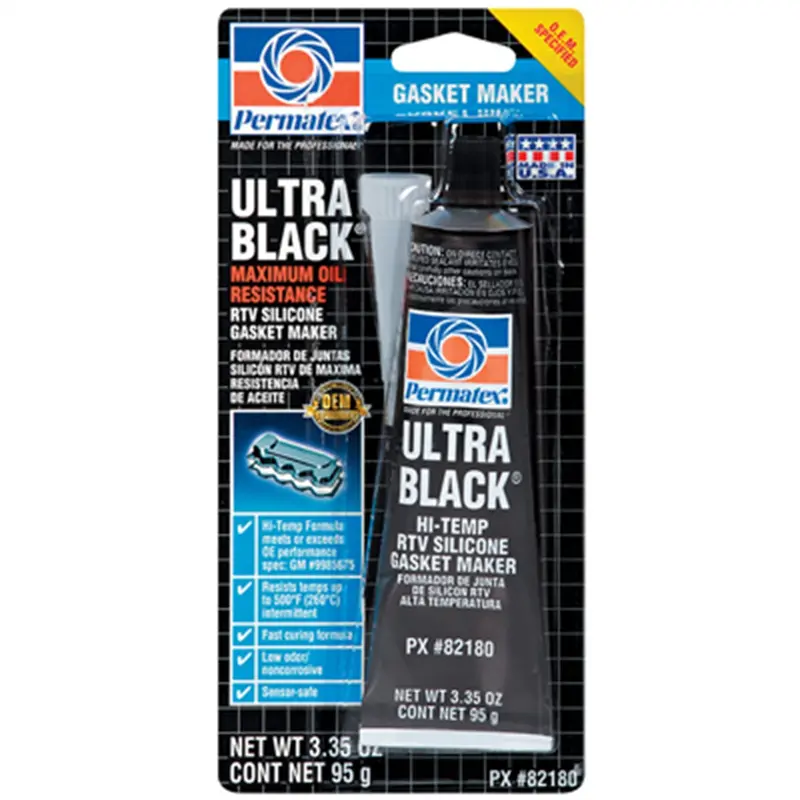 Ultra Black Maximum Oil Resistance Rtv Silicone Gasket Maker, 3.35 Ounce Tube Carded, Case Of 12 Ptx82180 Permatex Inc 1