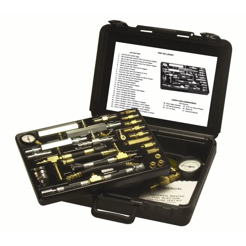 Universal Master Fuel Injector Pressure Test Kit With 3-1/2" Gage And Quick Couplers Sgt58000 Sg Tool Aid 1