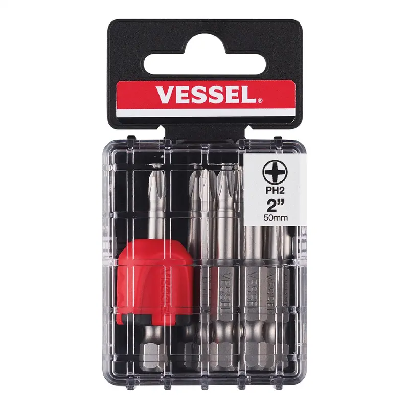 Vessel Tools 10-Piece Voha Power Bits Ph2x50 With 1-Piece Mag Enhancer Vesmgeph250p10t Vessel Tool U.S.A Inc 1
