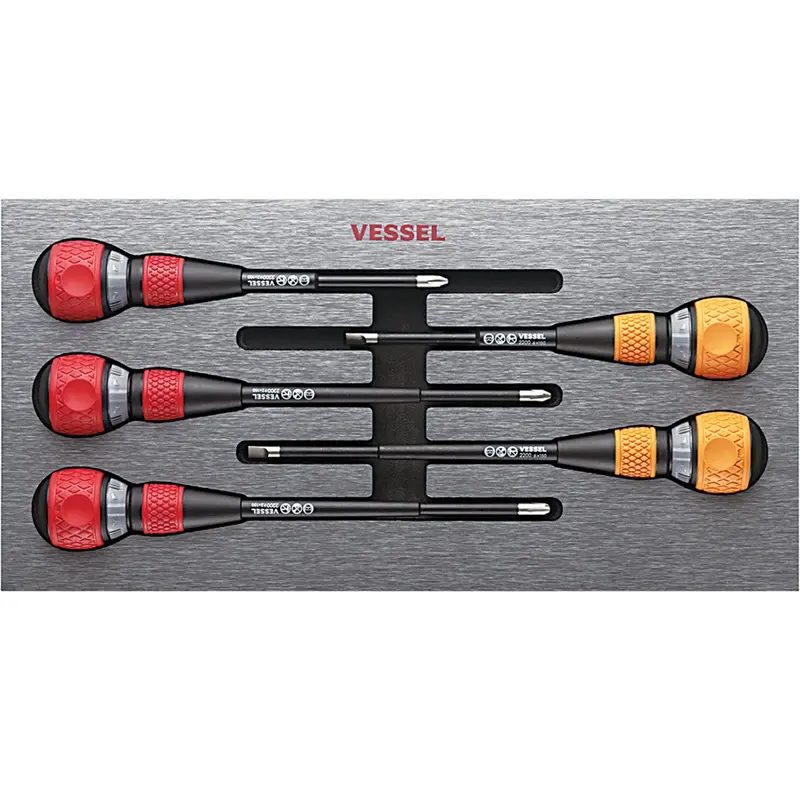 Vessel Tools 5-Piece 2200 Ball Ratchet Screwdriver Set In Eva Foam Ves22005eva Vessel Tool U.S.A Inc 1