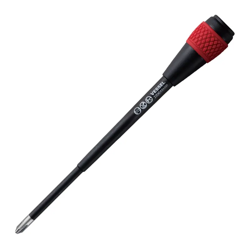 Vessel Tools Ball Ratchet Screwdriver Reversible Blade, Ph2x100 Ves2200bp100 Vessel Tool U.S.A Inc 1