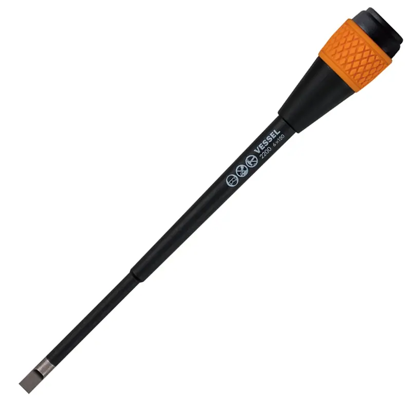 Vessel Tools Ball Ratchet Screwdriver Reversible Blade S6 X 100 Ves2200bs6100 Vessel Tool U.S.A Inc 1