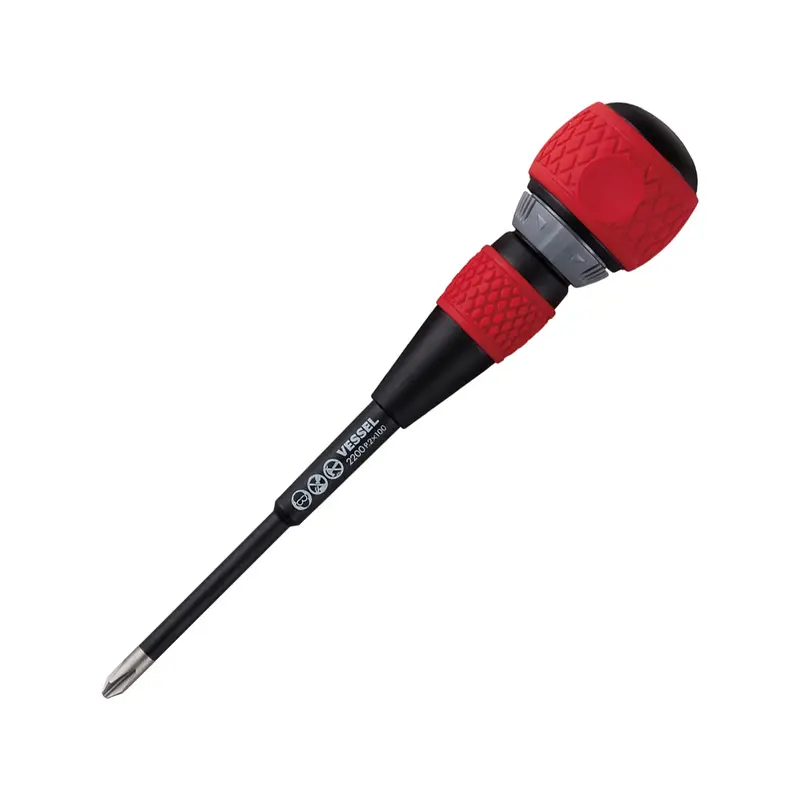 Vessel Tools No. 2200 Ball Ratchet Screwdriver Ph2x100 Ves2200p2100 Vessel Tool U.S.A Inc 1