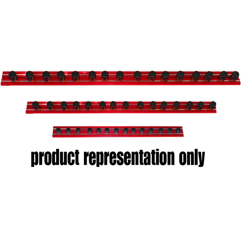 Vim Tools 12 In. Red Magrail Tl Magnetic Socket Holder W/ 12 - 1/2 In. Studs Vimmr12r12c Vim Products 1