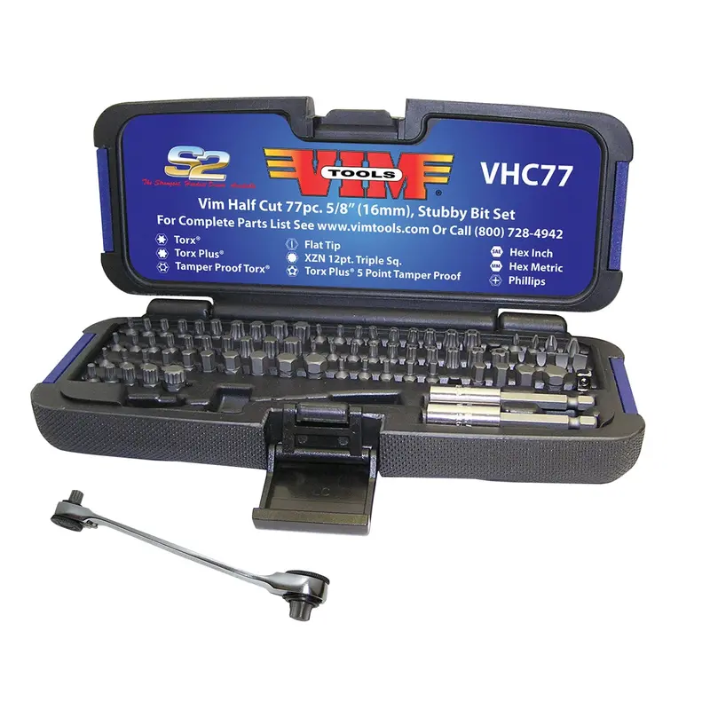 Vim Tools 77-Piece Half Cut Stubby Bit Set Vimvhc77 Vim Products 1