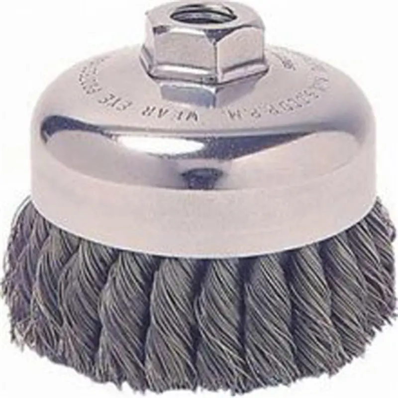 Wire Cup Brush, 3-1/2" Diameter, .014 Crimped Wire, 3/8" - 24 Threaded Arbor, 13,000 Rpm Max Wei13153 Weiler 1