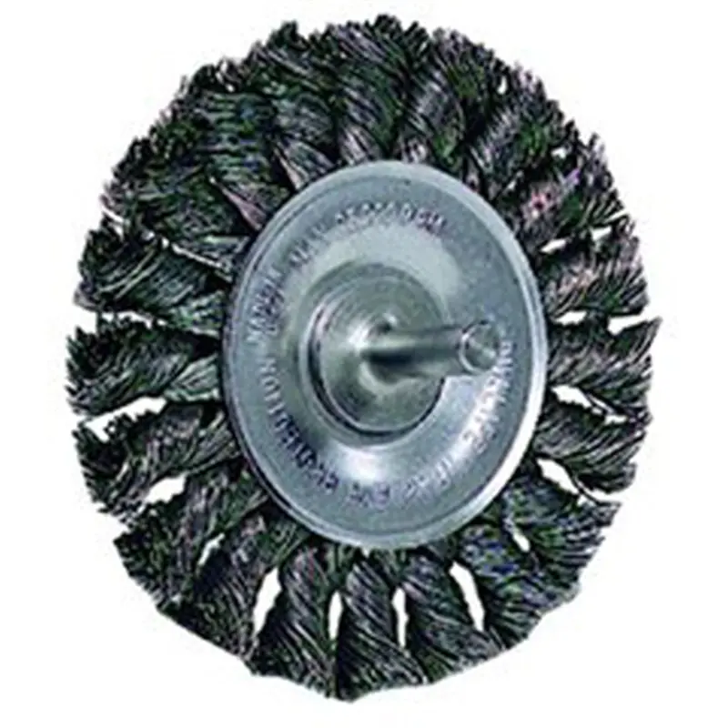 Wire Wheel, 3-1/4" Diameter, .0118 Knotted Wire, 1/4" Round Stem, 25,000 Rpm Max Wei17680 Weiler 1