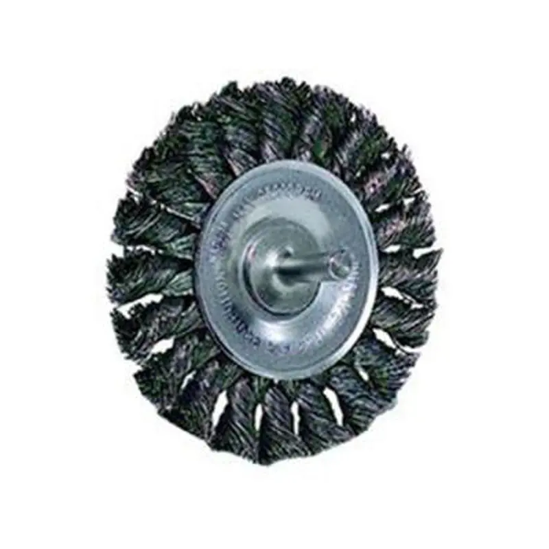 Wire Wheel, 3-1/4" Diameter, .014 Knotted Wire, 1/4" Round Stem, 25,000 Rpm Max Wei17681 Weiler 1