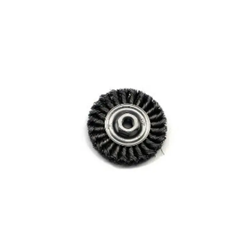 Wire Wheel Brush, 4" Diameter, Coarse Knotted Wire, 5/8" - 11 Threaded Arbor, 20,000 Rpm Max Wei36012 Weiler 1