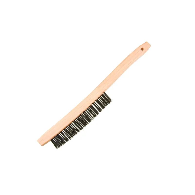 Wood Handle Wire Scratch Carbon Steel Brush, 3 X 19 Row Tmrfel188 The Main Resource 1
