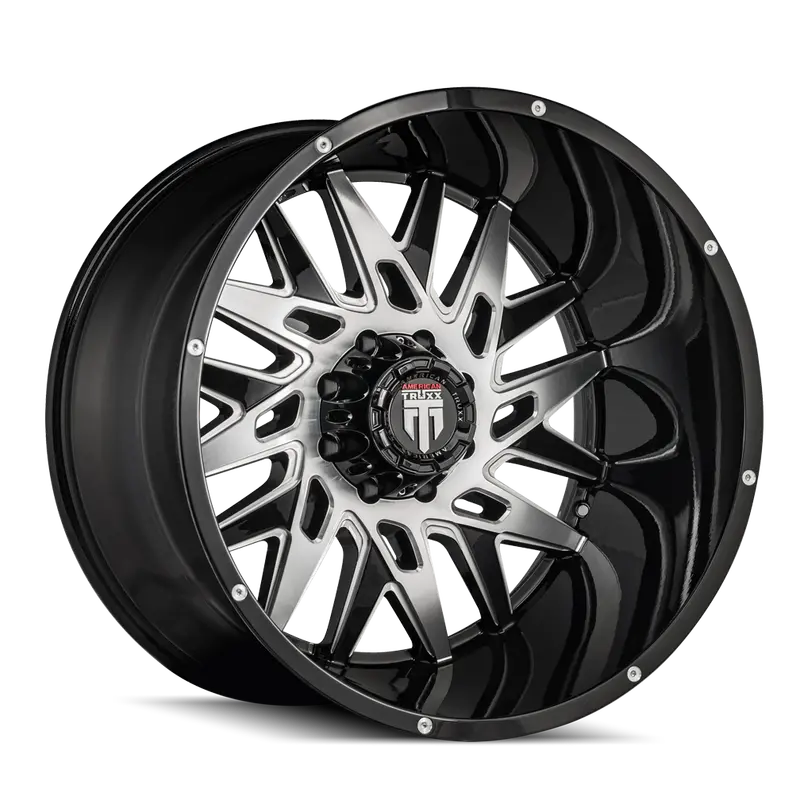 American Truxx At184 Dna Forged Wheel – 24X14", Black/Machined Face, 5X150 Bolt Pattern, -76Mm Offset 1