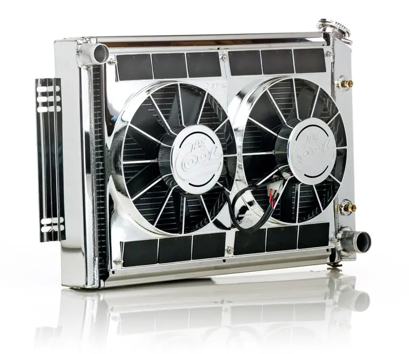 Be Cool Downflow Radiator Module – Polished Show-And-Go Unit For 1970–1974 Plymouth E-Body Cuda/Barracuda (Auto Trans) 1