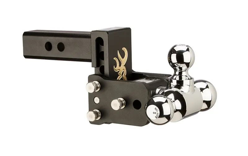 B&W Tow & Stow Dual-Ball Adjustable Ball Mount – 2-Inch Receiver, 3-Inch Drop / 3.5-Inch Rise 1