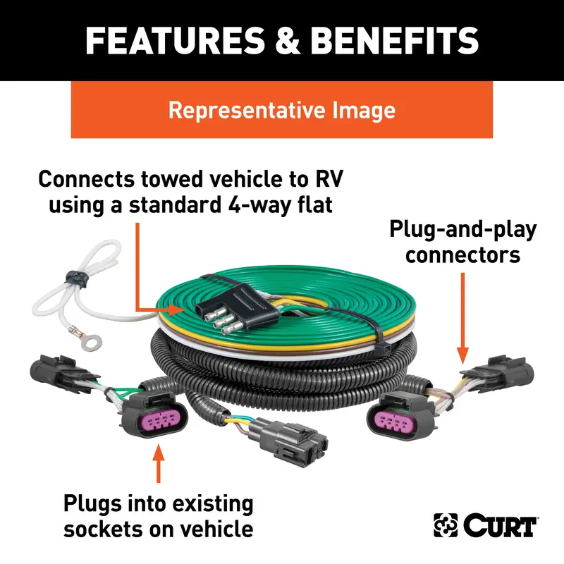 Curt 58917 Custom Rv-To-Vehicle Wiring Harness For Jeep Liberty 1
