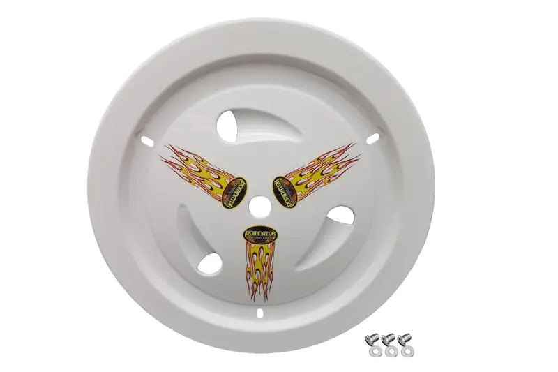 Dominator Race Wheel Cover – Dzus-Mounted White Cover With Authentic Racing Style 1