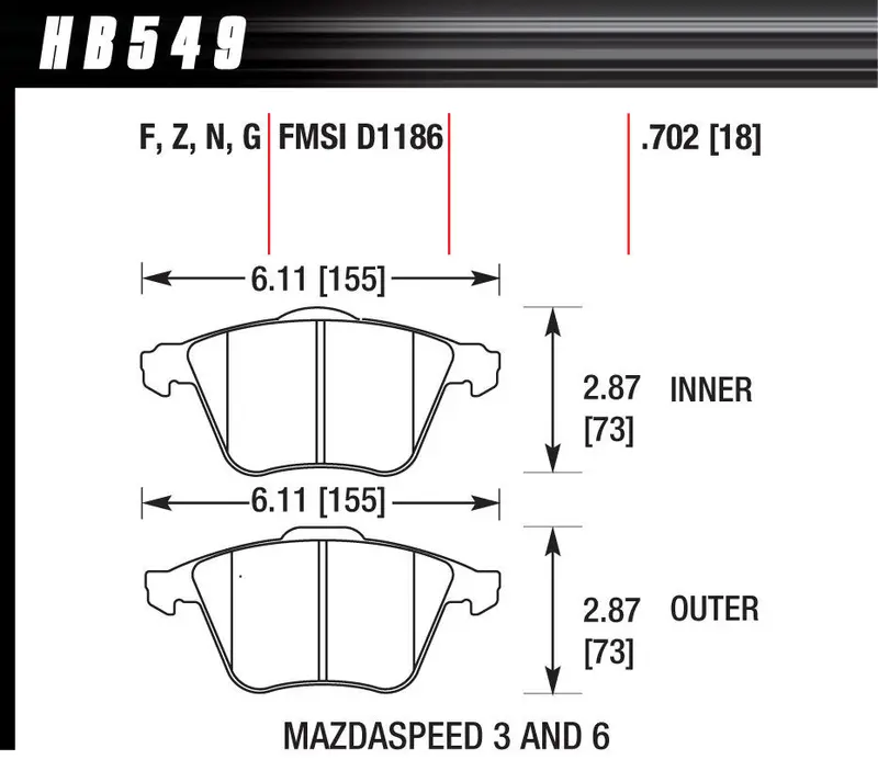 Hawk Performance Street Brake Pads – Set Of 4, Direct-Fit Replacement For Daily Driving 1