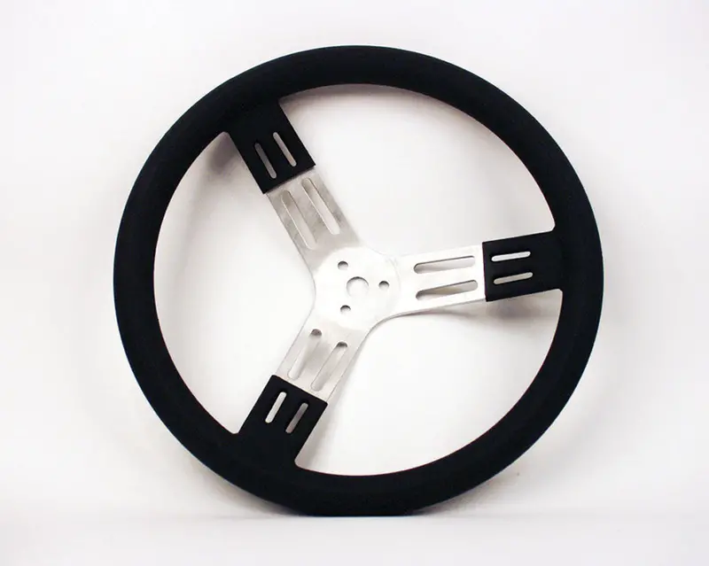 Longacre 52-56801 15-Inch Aluminum Steering Wheel – Smooth Black Grip 1